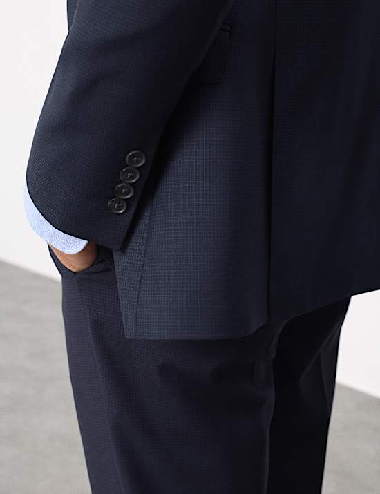 Tailored Fit Pure Wool Check Suit