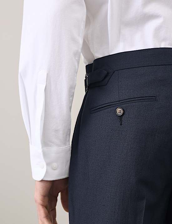 3 Piece Tailored Fit Wool Blend Textured Suit