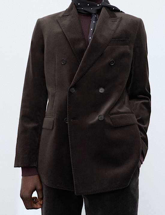 2 Piece Cotton Rich Velvet Stretch Suit