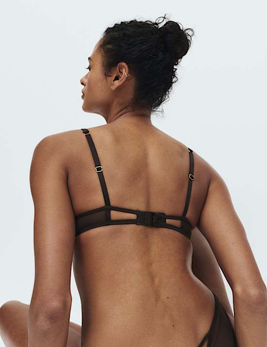 Conjunto de sujetador balconette con aros y bordado de leopardo Mia (copas A-E)