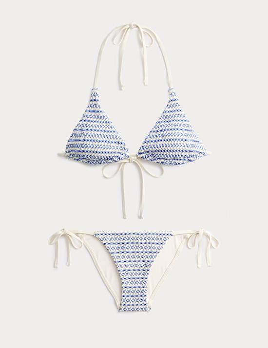 Smocked Triangle Bikini Set