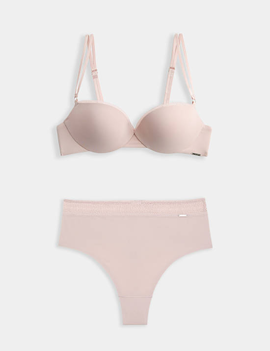 Boston Microfibre Wired Push Up Balcony Bra Set
