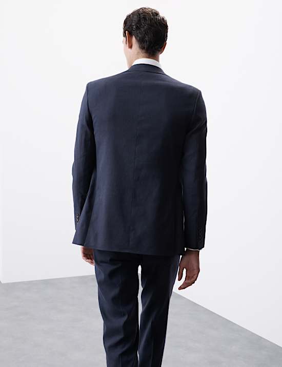 Costume coupe ajustée en lin mélangé de performance italien