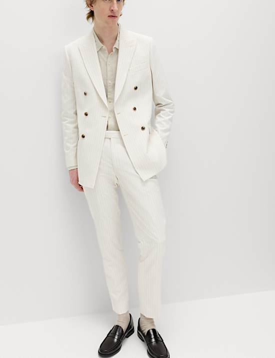 2 Piece Slim Fit Pinstripe Double Breasted Suit