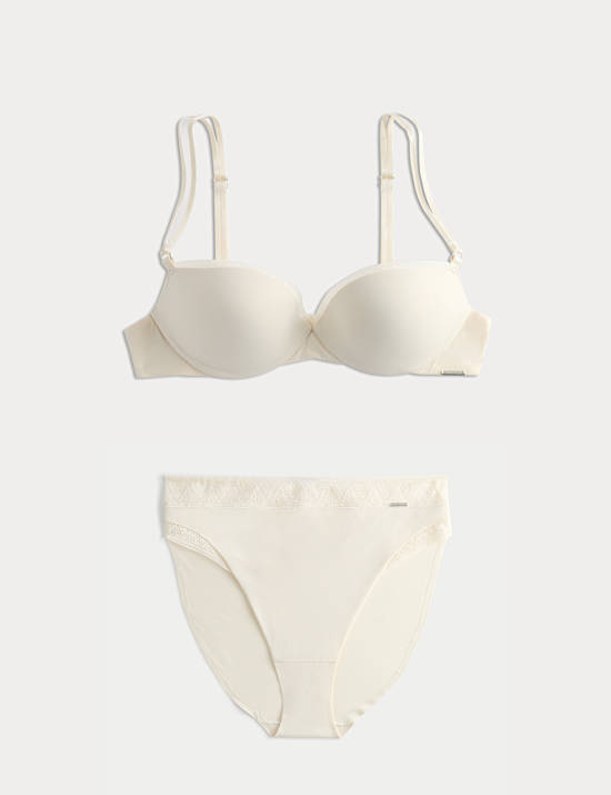 Boston Microfibre Wired Push Up Balcony Bra Set