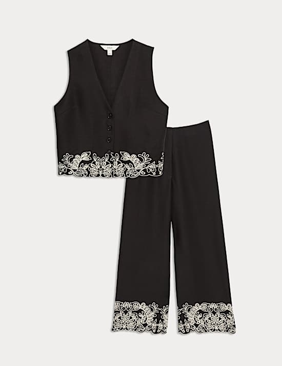 Cutwork Waistcoat & Trouser Set