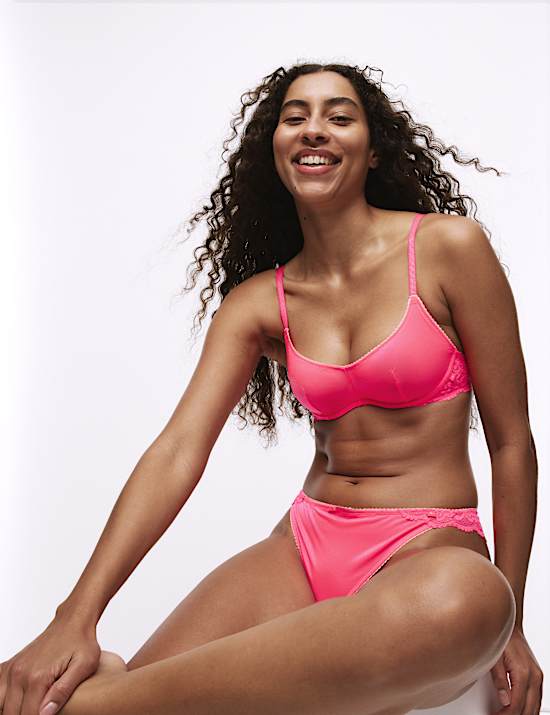 Hanna Glossie Wire Demi Cup Bra Set A-E