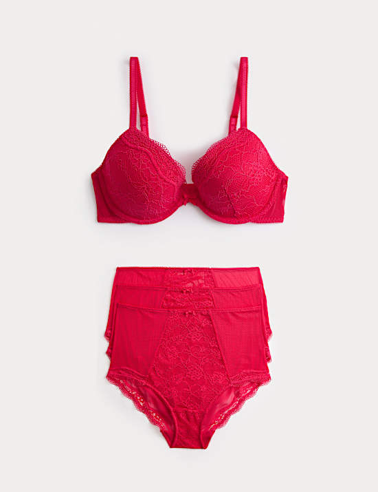 Conjunto de sujetador escotado con aros y encaje Jasmine (copa A-E)