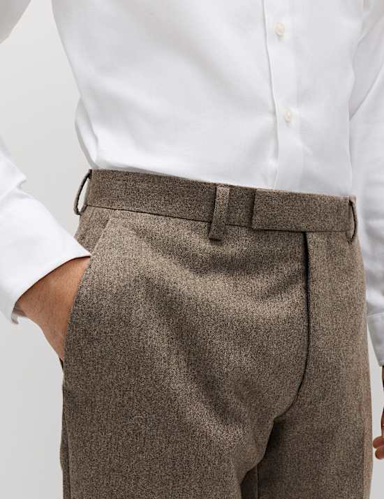 3 Piece Tailored Fit Italian Wool Rich Tweed Suit Jacket