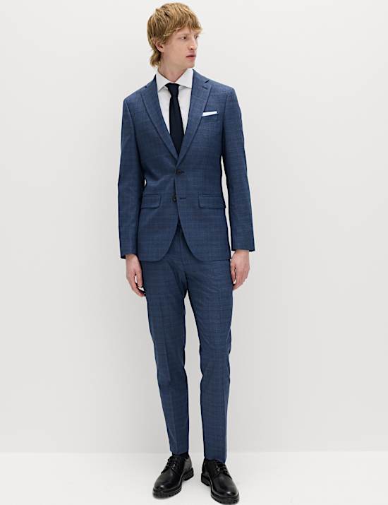 2 Piece Slim Fit Textured Check Suit