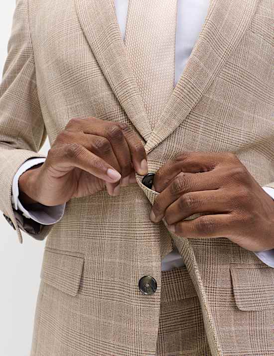 3 Piece Regular Fit Prince of Wales Check Suit