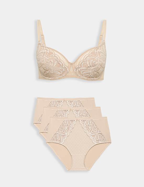 Amelia Lace Natural Lift&trade; Full Cup Bra Set A-E