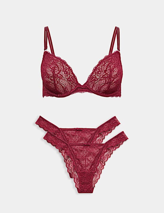 Ida Lace Wired Plunge Bra Set A-E