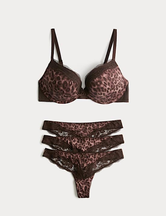 Jasmine Lace Wired Push-Up Plunge Bra Set A-E