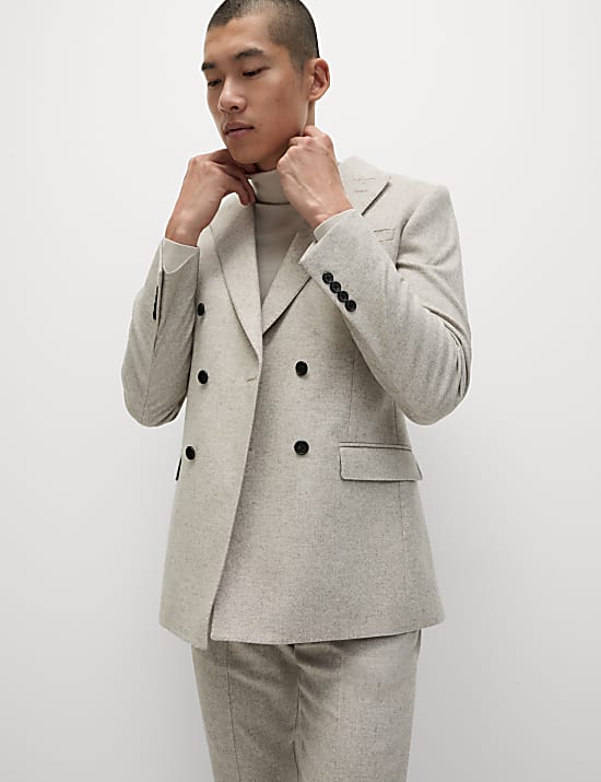 Tailored Fit Wool Rich Double Breasted Suit