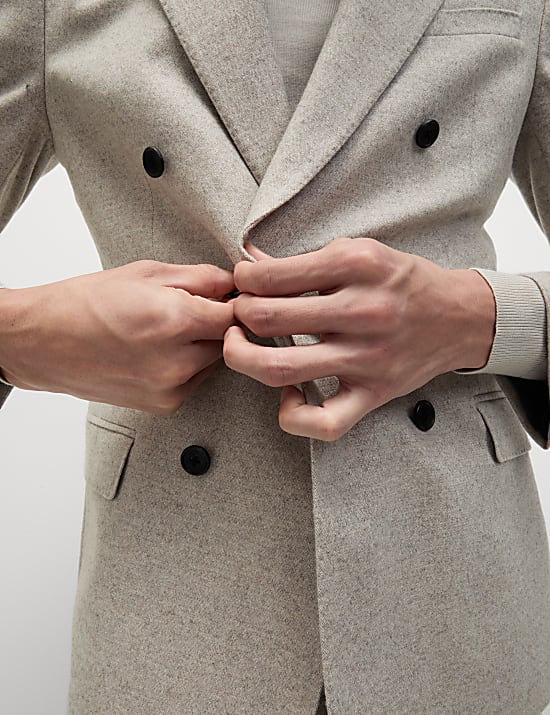 Tailored Fit Wool Rich Double Breasted Suit