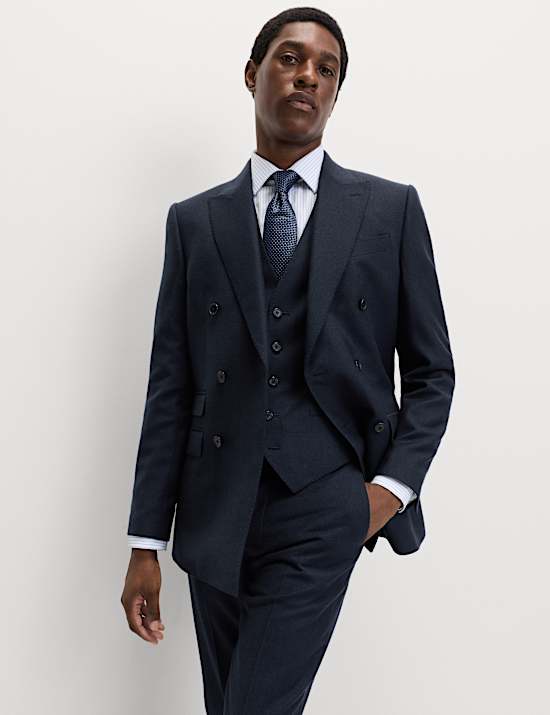 Slim Fit Pure Wool Checked Suit