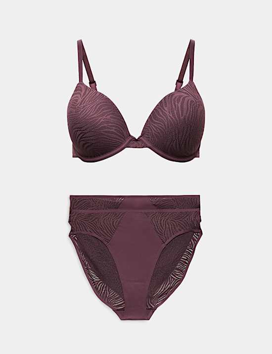 Body Lace Wired Demi Cup Bra Set A-E