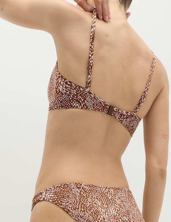 Printed Plunge Bikini Set
