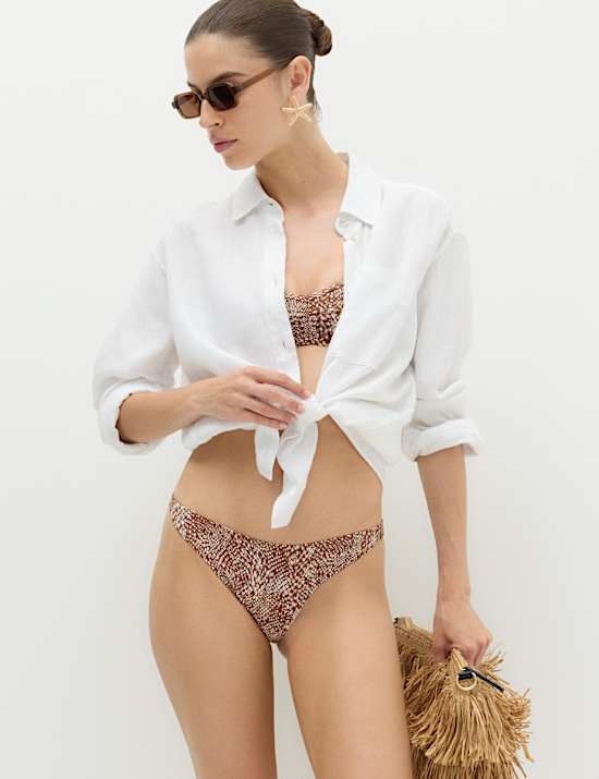 Printed Plunge Bikini Set