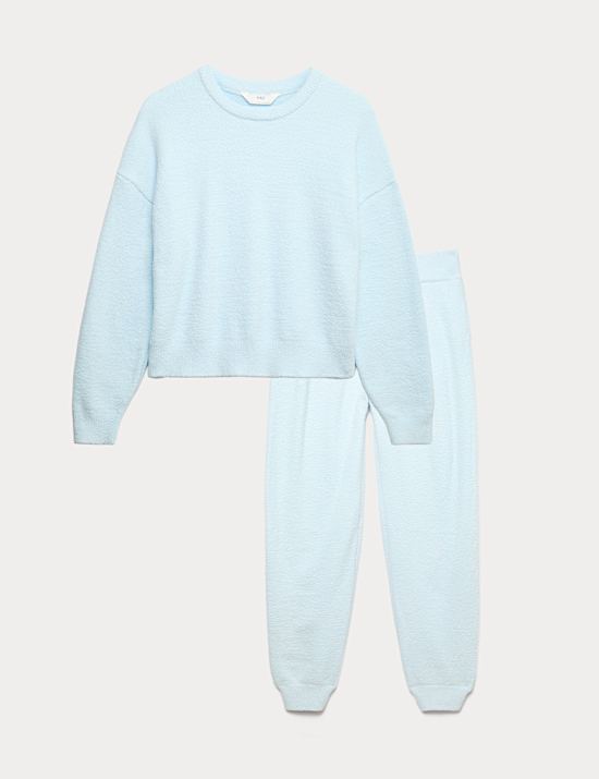 Cosy Bouclé Knitted Lounge Sweatshirt Set