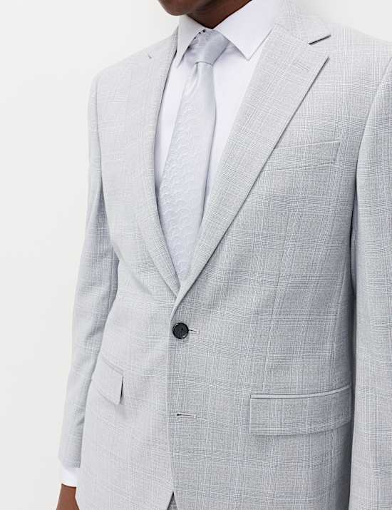 Regular Fit Check Stretch Suit