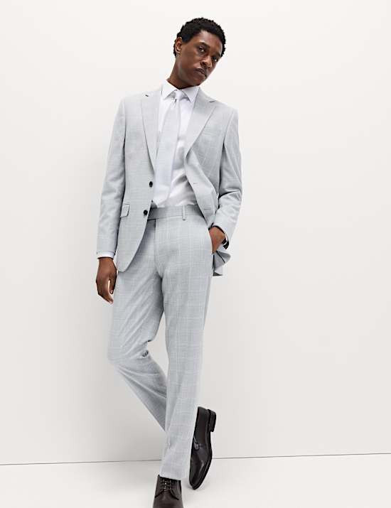Regular Fit Check Stretch Suit