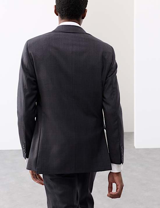 Pure Wool Double Breasted Check Suit