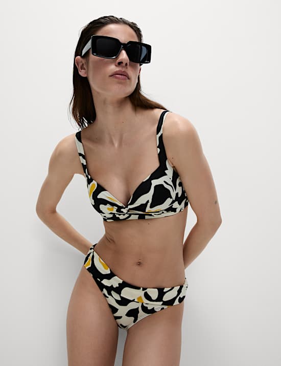 Printed Padded Plunge Bikini Set