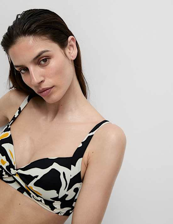 Printed Padded Plunge Bikini Set