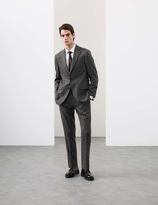 Tailored Fit Pure Wool Puppytooth Suit
