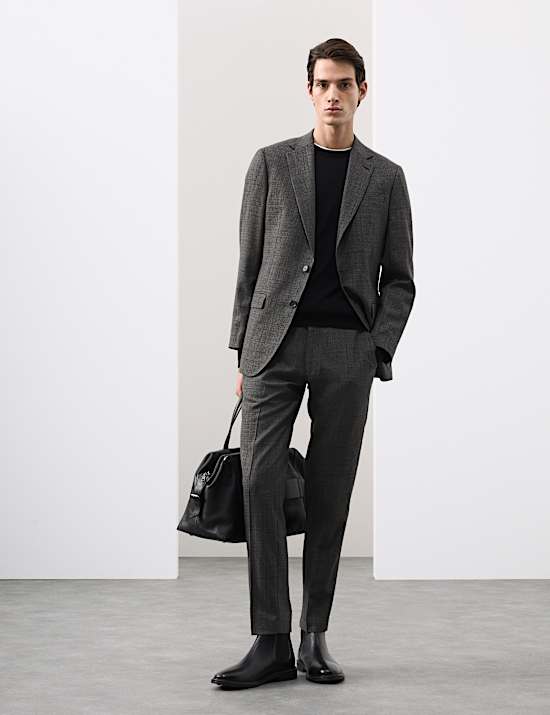 Tailored Fit Pure Wool Puppytooth Suit