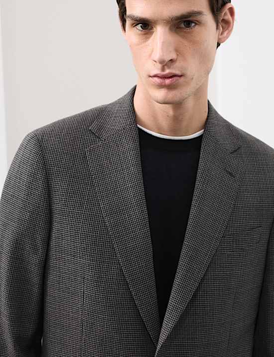 Tailored Fit Pure Wool Puppytooth Suit
