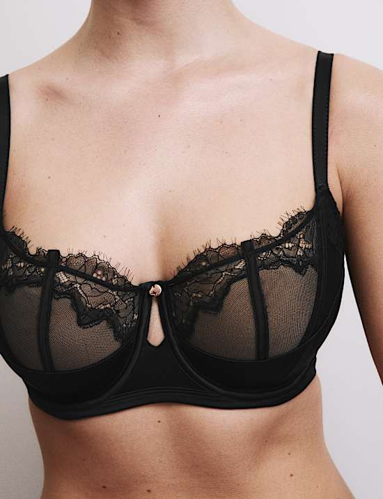 Liana Silk & Lace Wired Balcony Bra Set F+