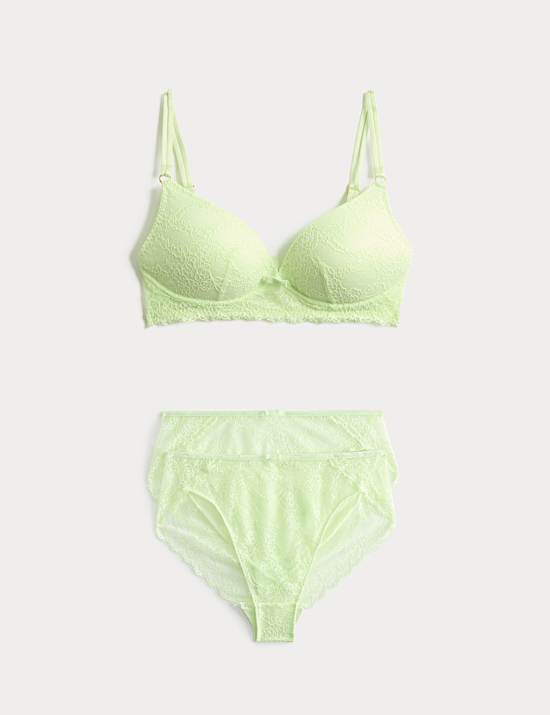 Ida Lace Non Wired Plunge Bra Set A-E