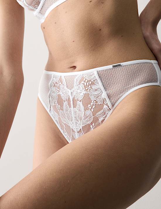 Savannah Lace Wired Longline Balcony Bra Set A-E