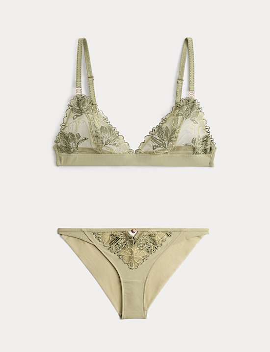 Ianthe Embroidered Non Wired Bralette Set A-E