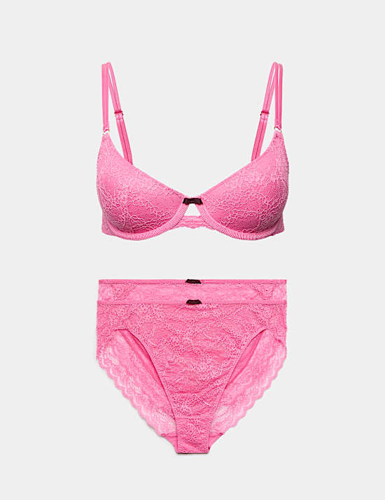 Ida Lace Wired Scoop Demi Cup Bra Set (A-E)