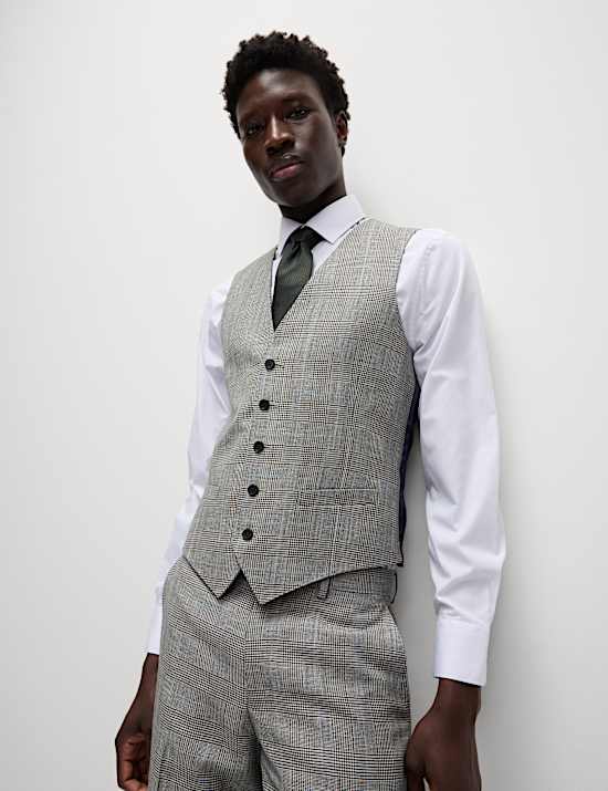 Slim Fit Wool Blend Check Suit