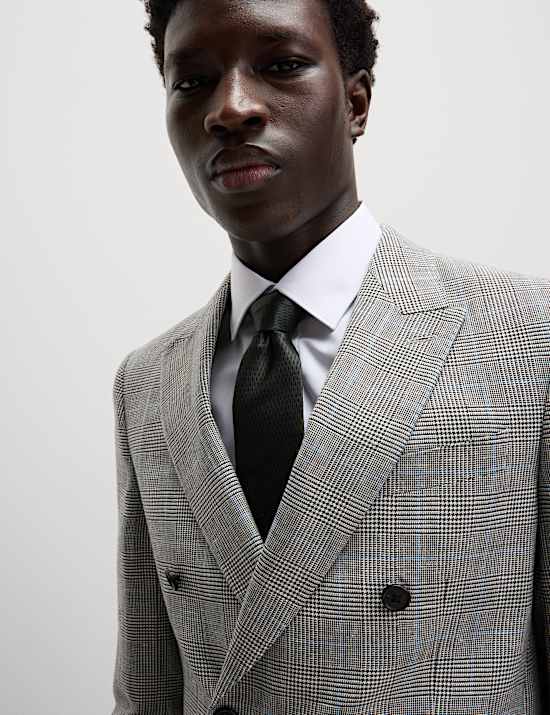 Slim Fit Wool Blend Check Suit