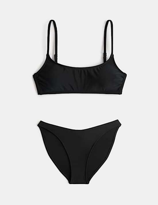 Padded Cropped Scoop Neck Bikini Set