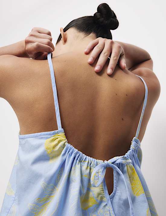 Pure Cotton Printed Cami Top Set