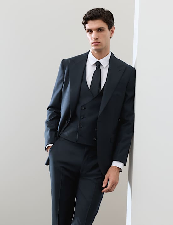 3 Piece Tailored Fit Wool Rich Suit