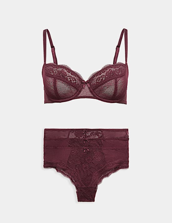 Jasmine Lace Wired Balcony Bra Set A-E