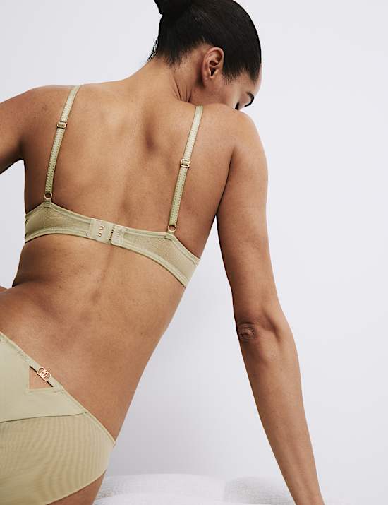 Ianthe Embroidery Wired Plunge Bra Set A-E