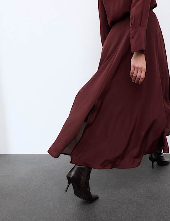 Silk Shirt & Skirt Set