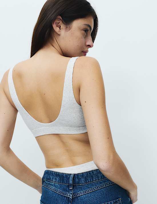 Juni Cotton Rib Non Wired Crop Top Set A-E