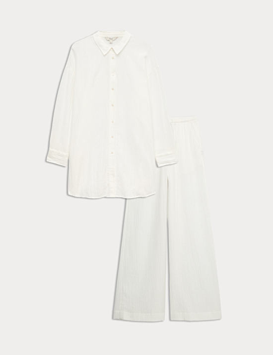 Crinkle Shirt & Trouser Set
