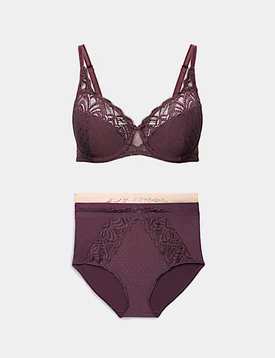 Amelia Lace Wired Full Cup Bra Set A-E
