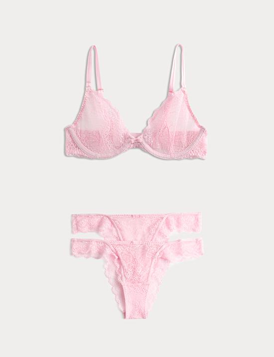 Ida Lace Wired Plunge Bra Set A-E